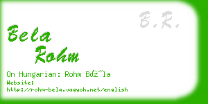 bela rohm business card